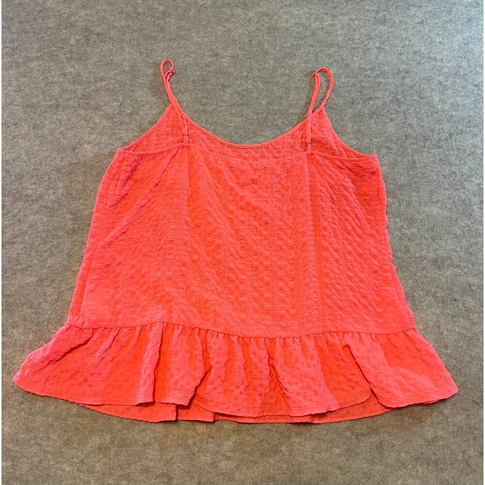 LILLY PULITZER Bright Coral Pink Camisole Tank Top Sunray Seersucker Size Large - Picture 5 of 10